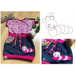 Stickdatei - Raupe Fransenappli